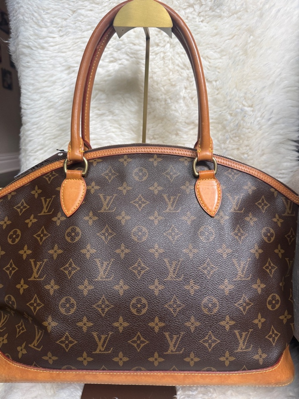 Louis Vuitton Brown Monogram Canvas Lock It Satchel Beautiful Trim